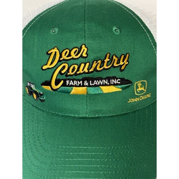John Deere Deer Country Farm & Lawn INC Farmer Embroidered Trucker Hat Tractor - Picture 2 of 8